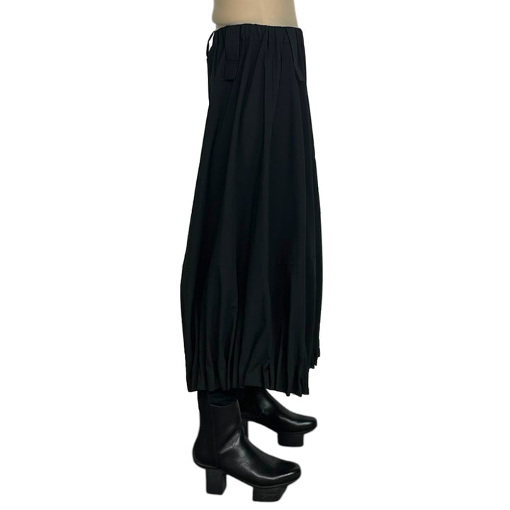 PLEATED HEM WIDE LEG PANT