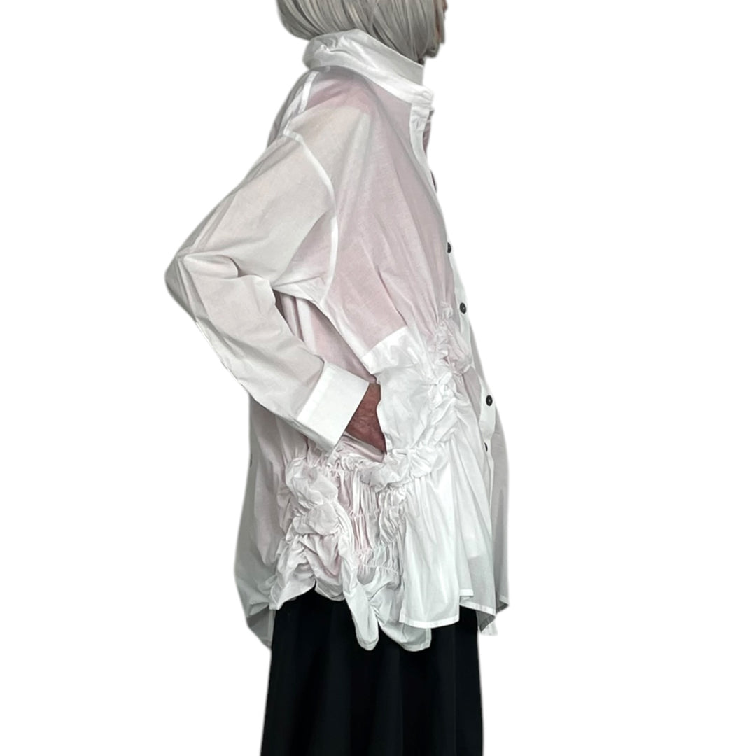 SHIRRED SIDE TUNIC SHIRT