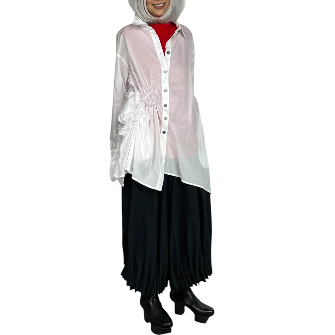 SHIRRED SIDE TUNIC SHIRT
