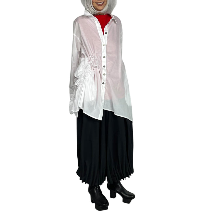 SHIRRED SIDE TUNIC SHIRT