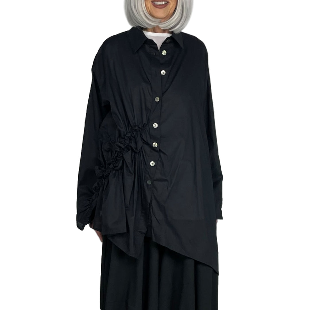 SHIRRED SIDE TUNIC SHIRT