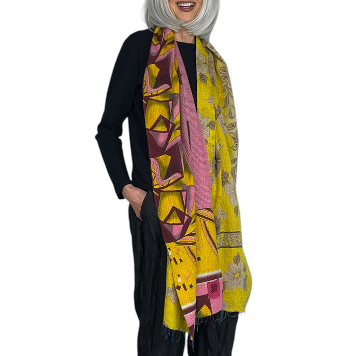 VINTAGE COTTON KANTHA SCARF STANDARD