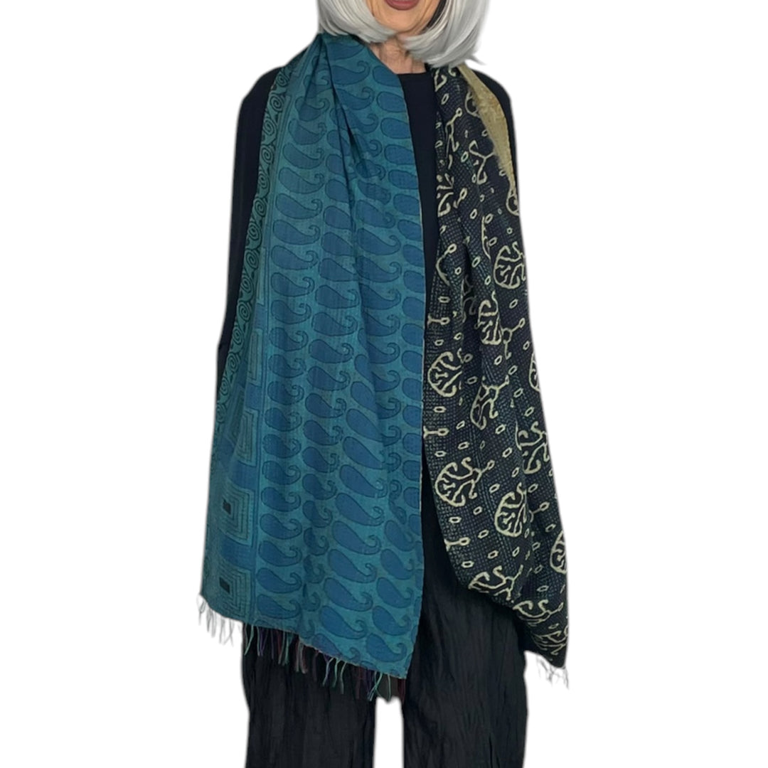 VINTAGE COTTON KANTHA SCARF STANDARD