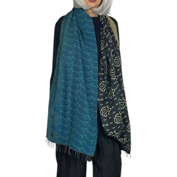 VINTAGE COTTON KANTHA SCARF STANDARD