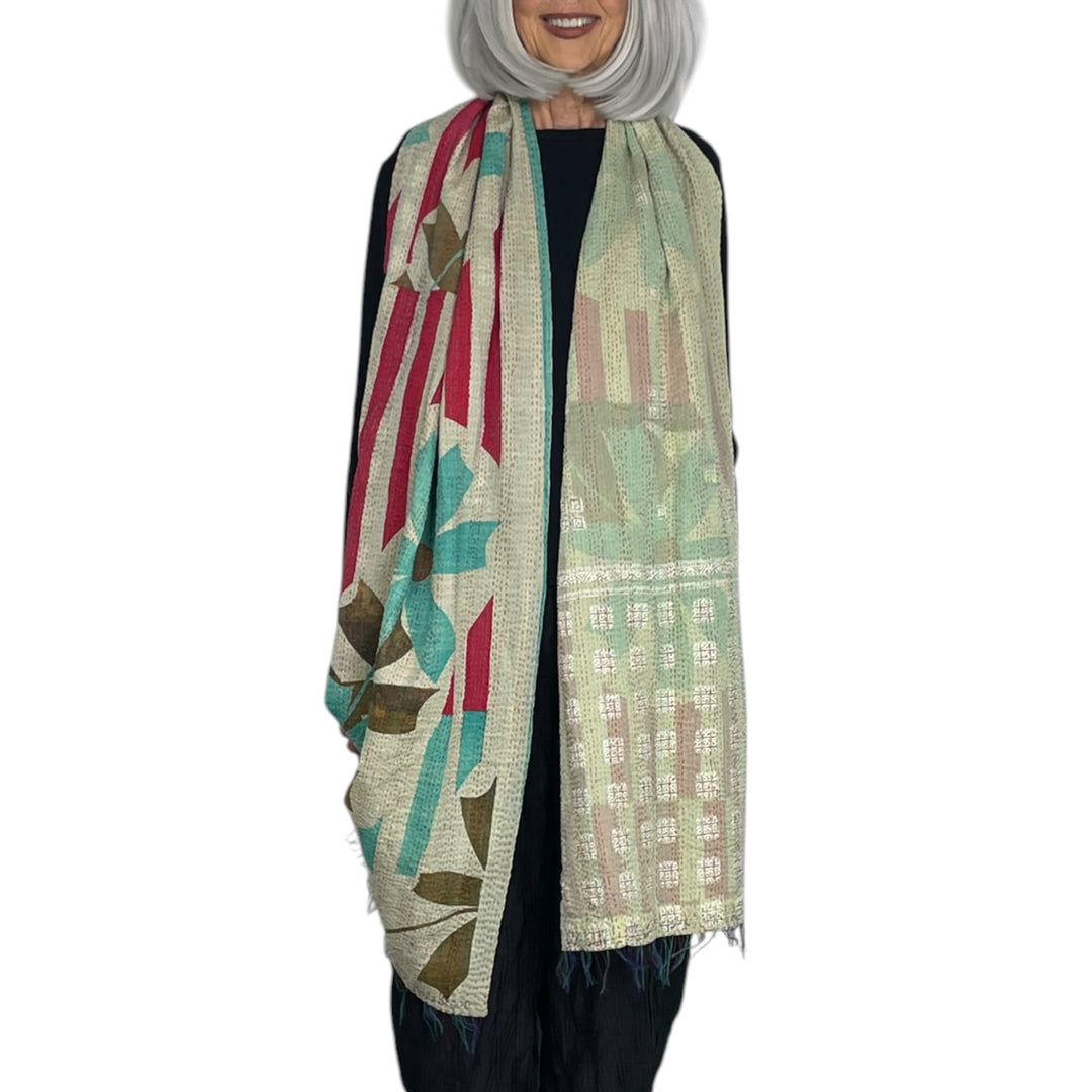 VINTAGE COTTON KANTHA SCARF STANDARD