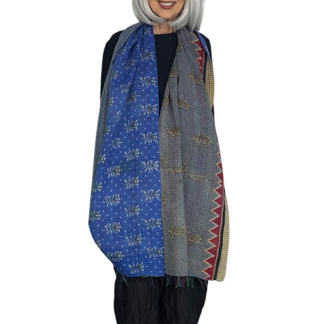 VINTAGE COTTON KANTHA SCARF STANDARD