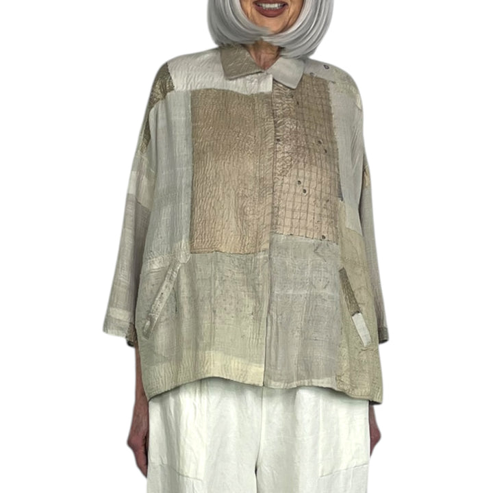 MOSAIC PATCH CROPPED TENT SHIRT