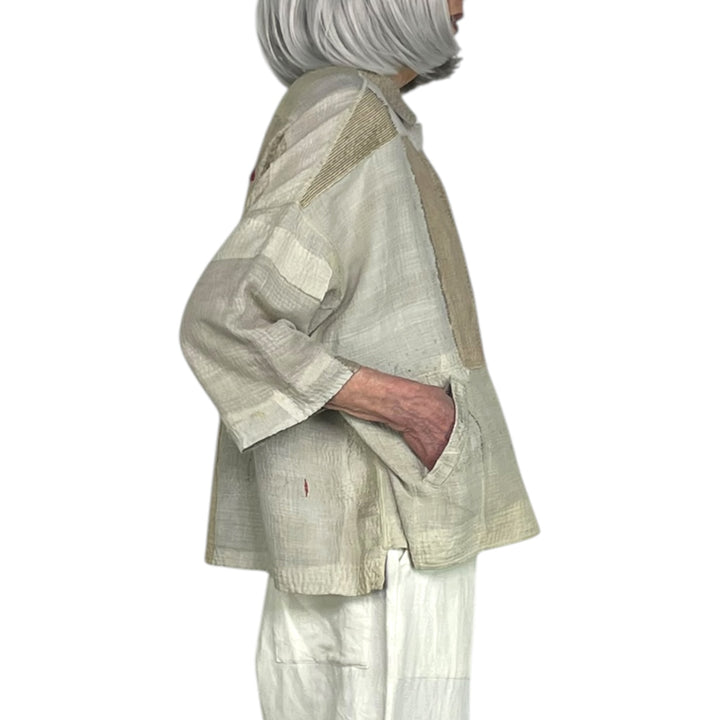 MOSAIC PATCH CROPPED TENT SHIRT