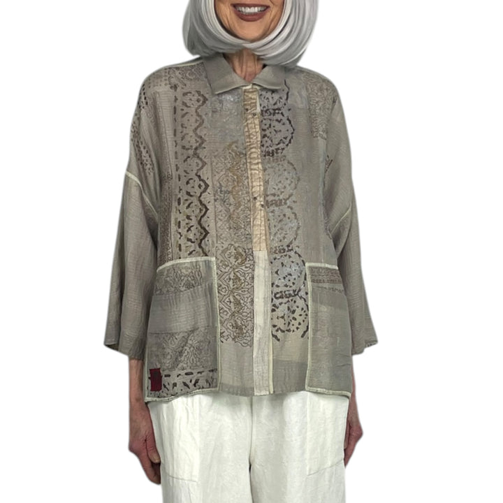 MOSAIC PATCH CROPPED TENT SHIRT