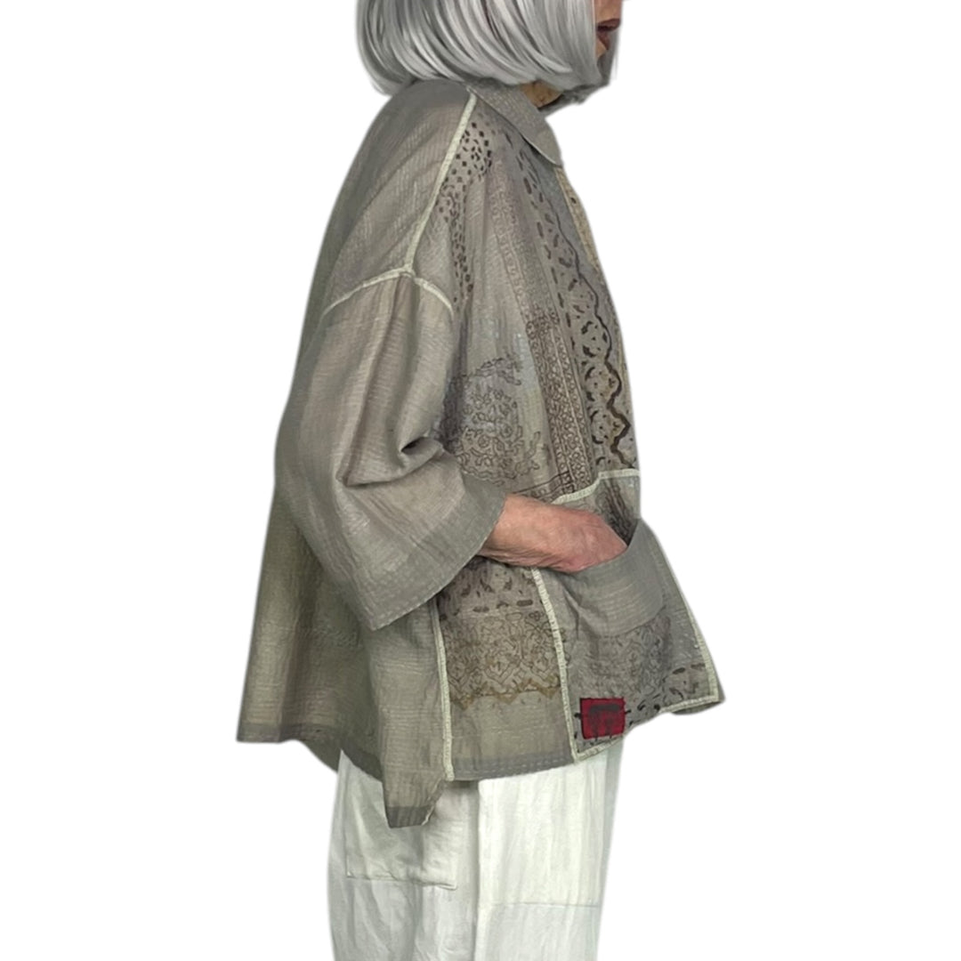 MOSAIC PATCH CROPPED TENT SHIRT