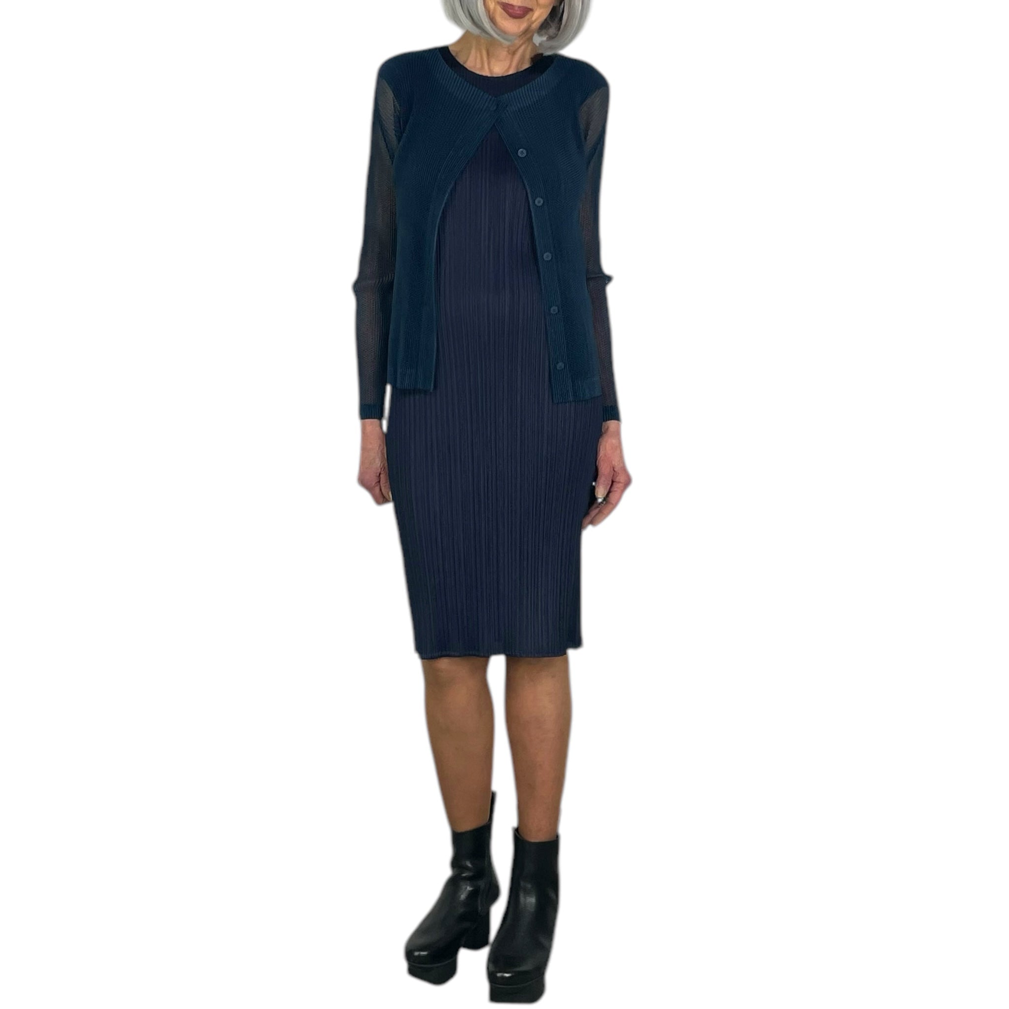 PLEATS PLEASE TATAMI APRIL 黒 Pleats Please by Issey Miyake Tatami April Tunic - Black Pepper