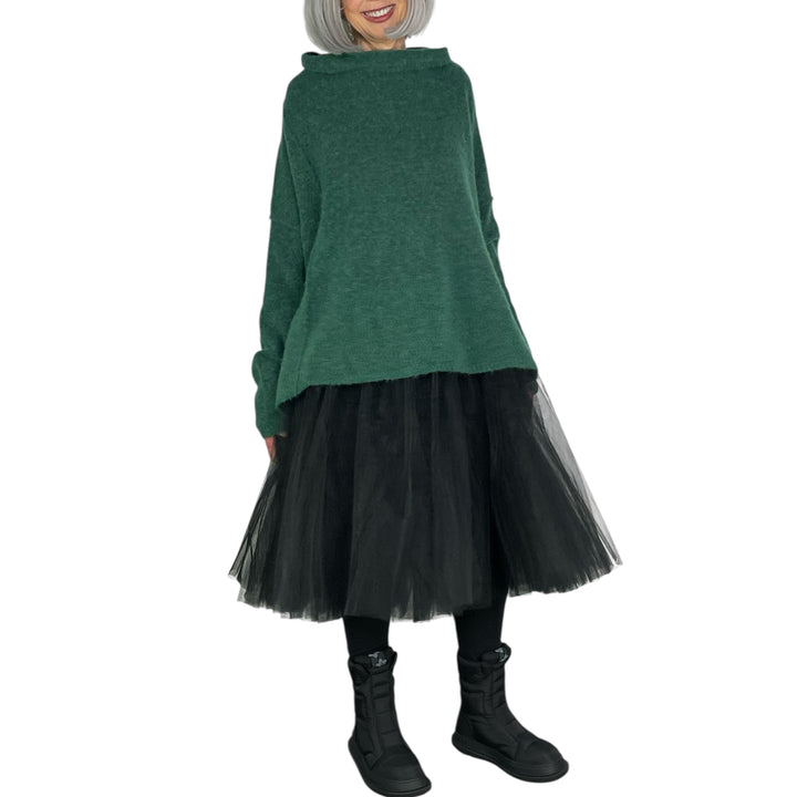 A-SHAPED TULLE MESH SKIRT