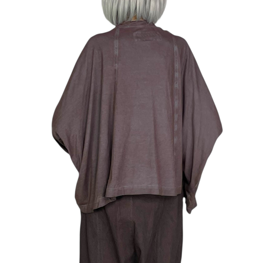 SEAMED COWL NECK TEE