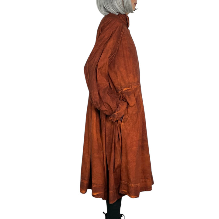 BOX PLEAT POPLIN DRESS