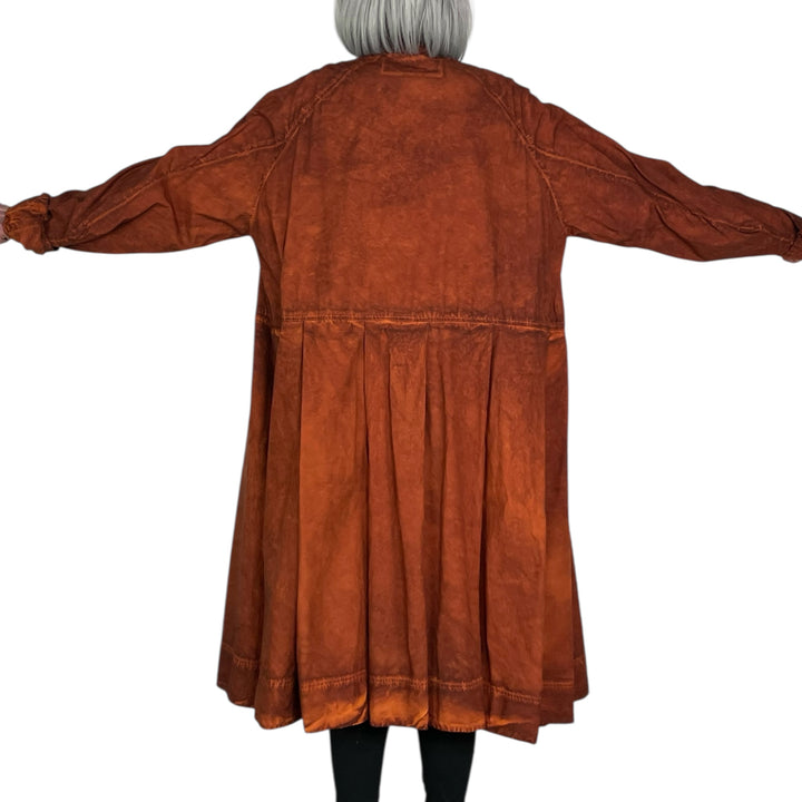 BOX PLEAT POPLIN DRESS