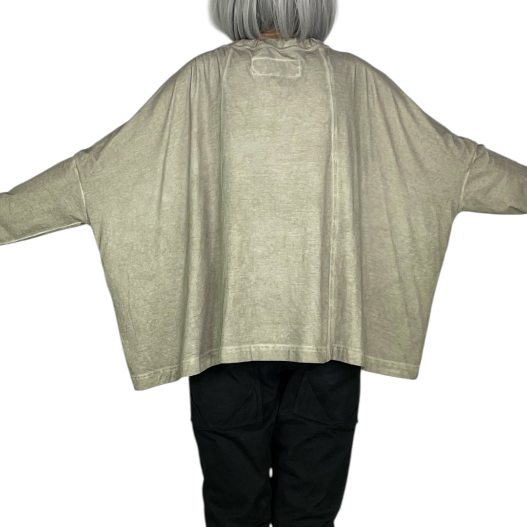 SEAMED COWL NECK TEE