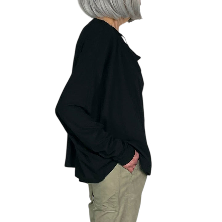SEAMED COWL NECK TEE