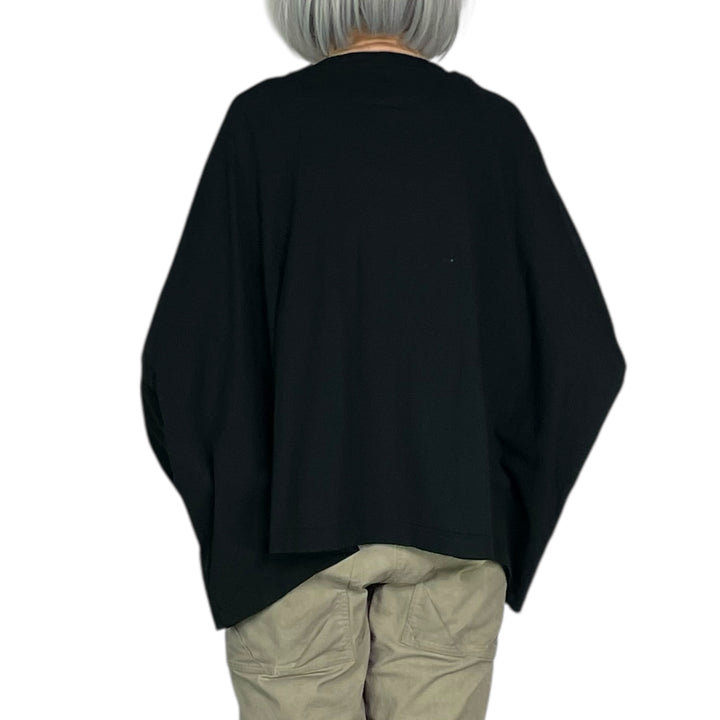 SEAMED COWL NECK TEE