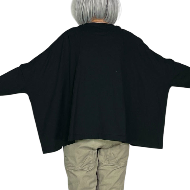 SEAMED COWL NECK TEE