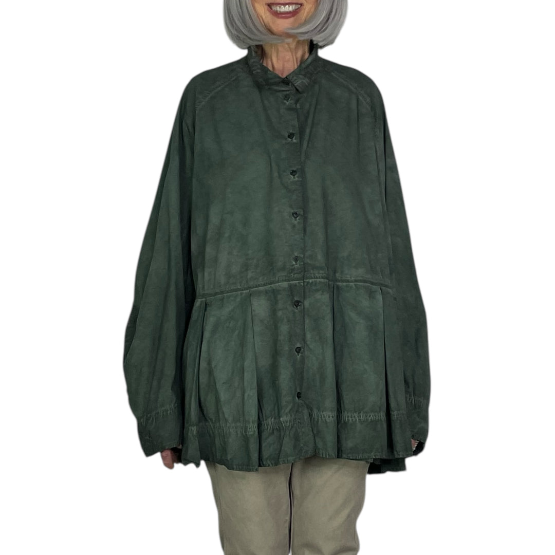 BOX PLEAT POPLIN SHIRT