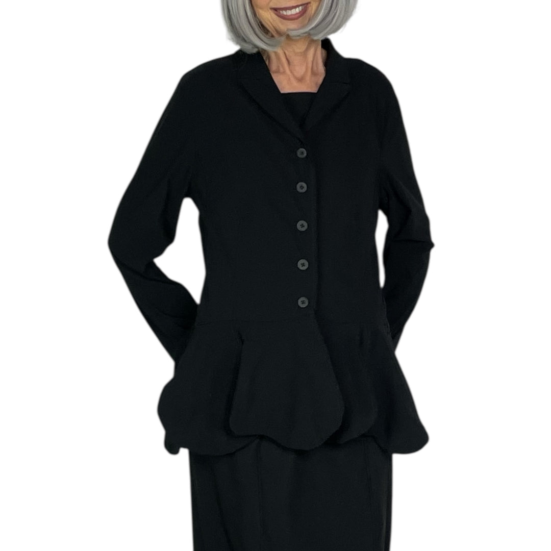 SHAPED JACKET WITH PETAL PEPLUM