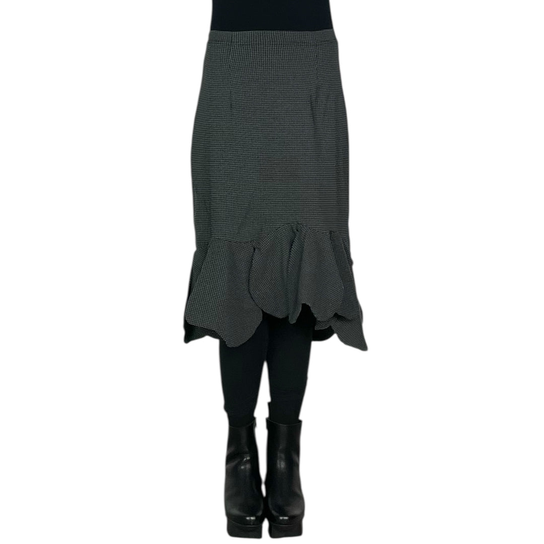 CHECK PRINT PETAL FLOUNCE SKIRT