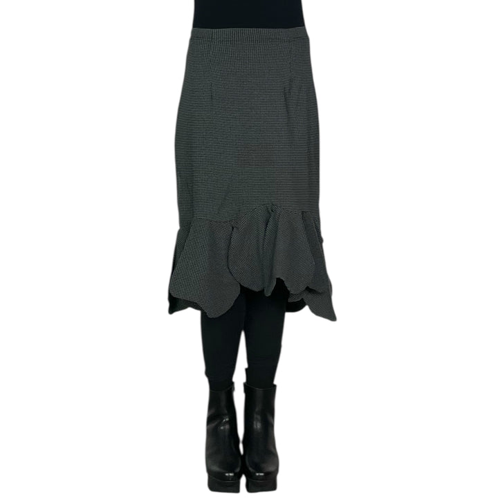 CHECK PRINT PETAL FLOUNCE SKIRT