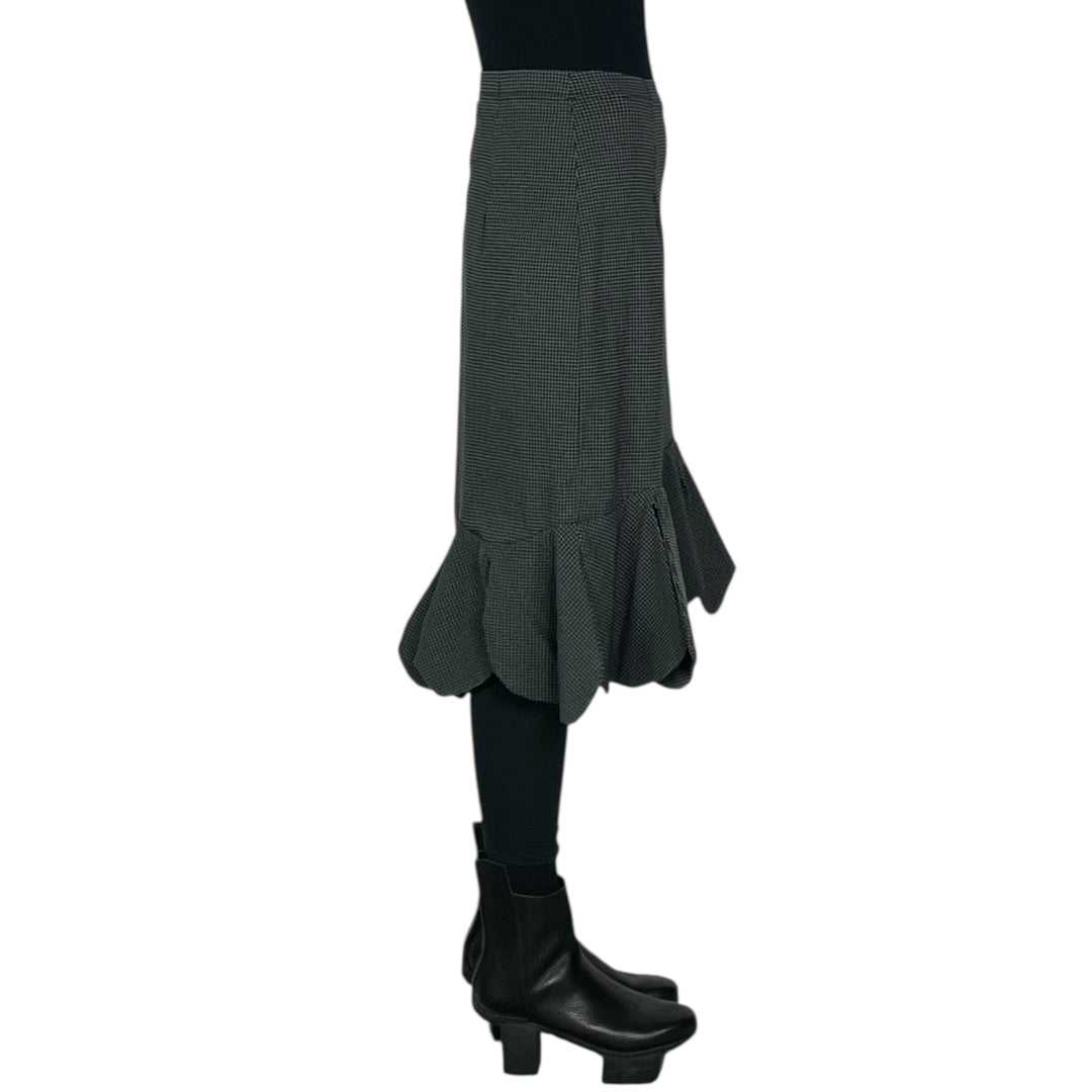 CHECK PRINT PETAL FLOUNCE SKIRT
