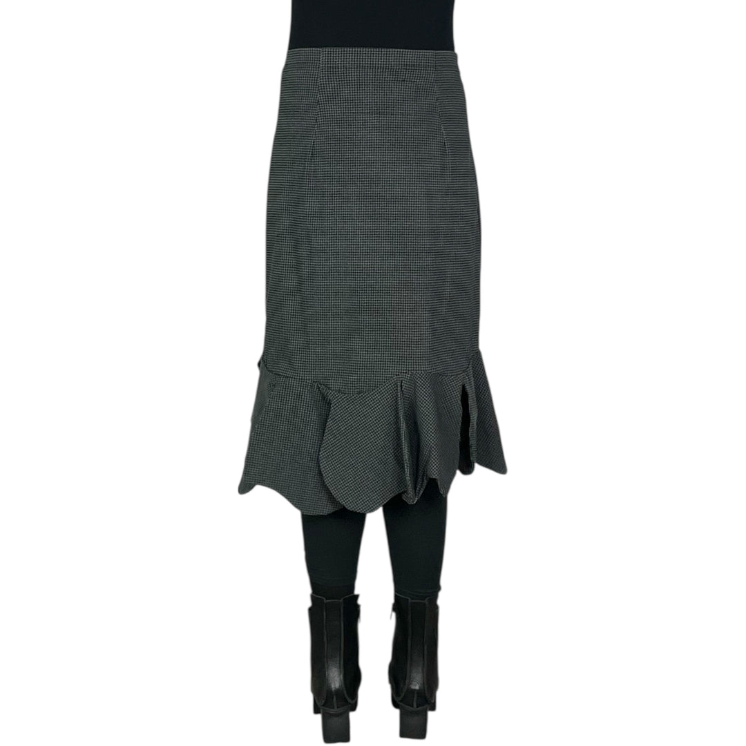 CHECK PRINT PETAL FLOUNCE SKIRT