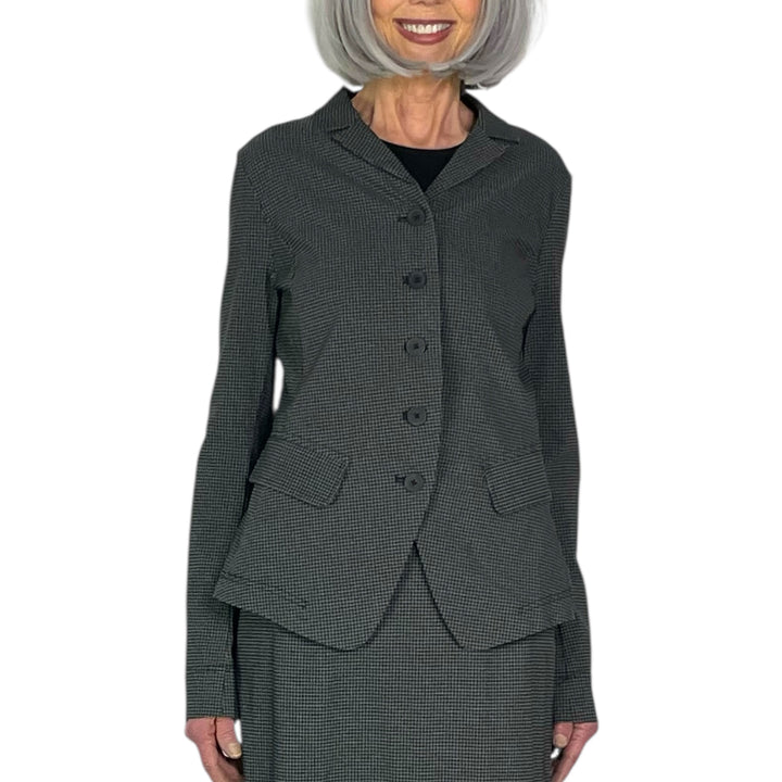 CHECK PRINT SHAPED JACKET