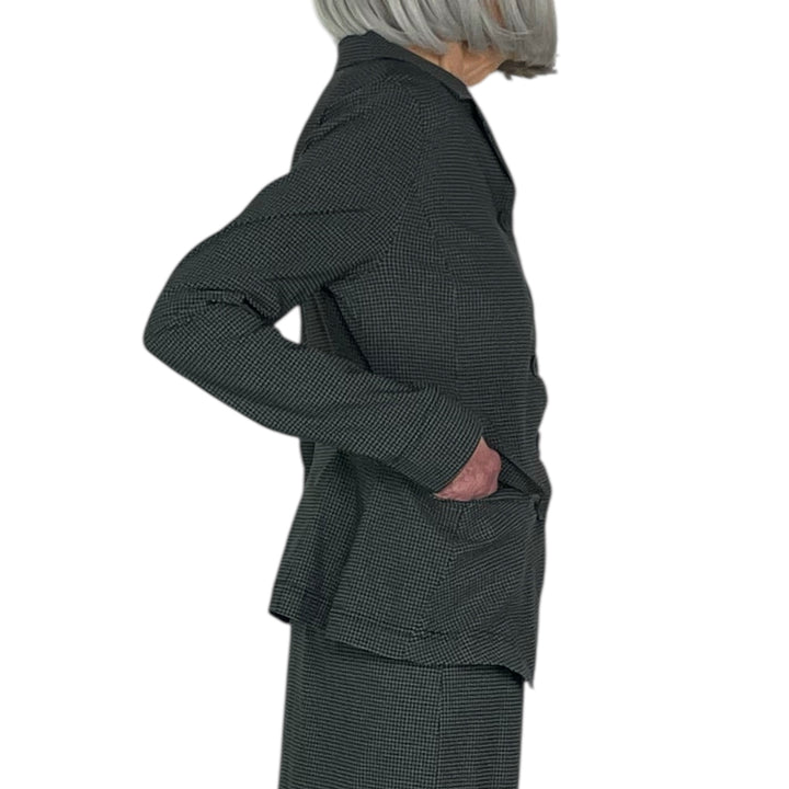 CHECK PRINT SHAPED JACKET