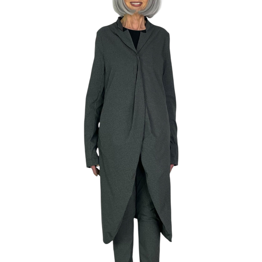 CHECK PRINT SHAPED LONG COAT