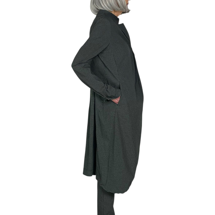 CHECK PRINT SHAPED LONG COAT