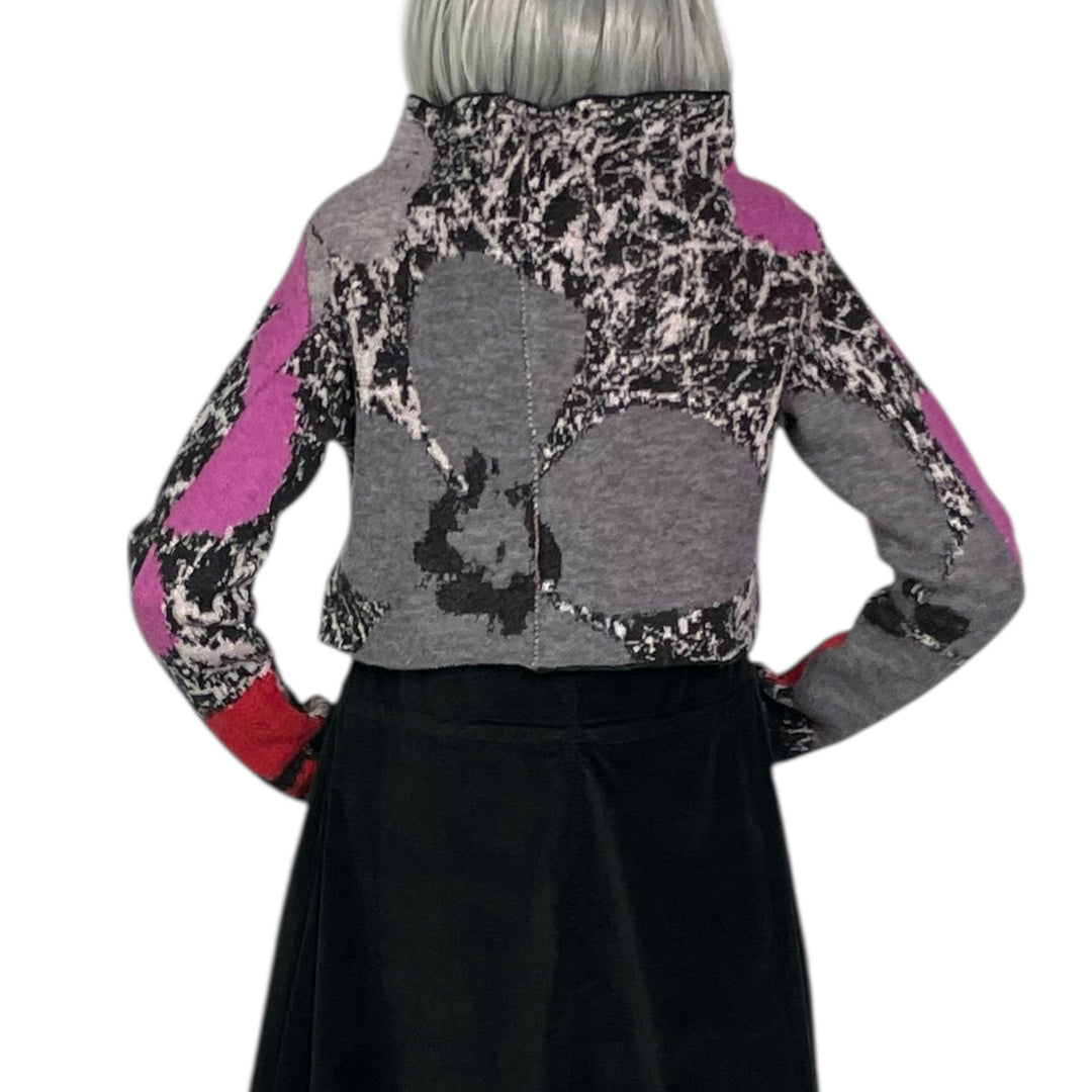 FLORAL INTARSIA KNIT CARDIGAN