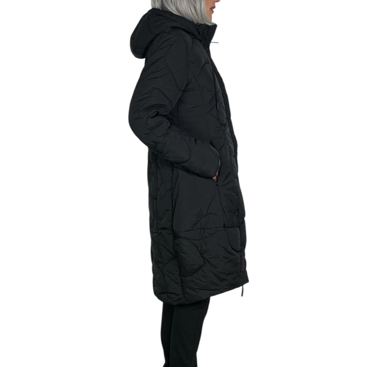 SHAPED QUILTED PUFFER COAT W/HOOD