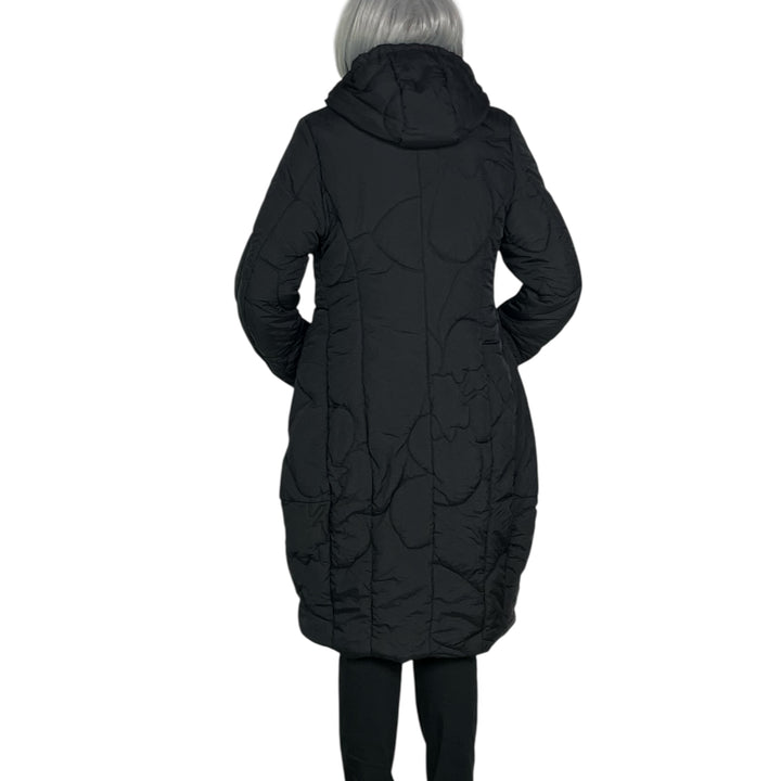 SHAPED QUILTED PUFFER COAT W/HOOD