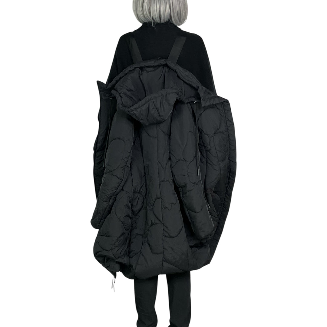 SHAPED QUILTED PUFFER COAT W/HOOD