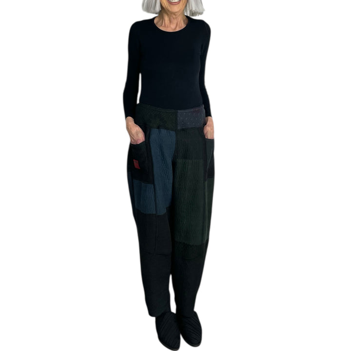 DENIM SUN-DYE PANELED LANTERN PANT