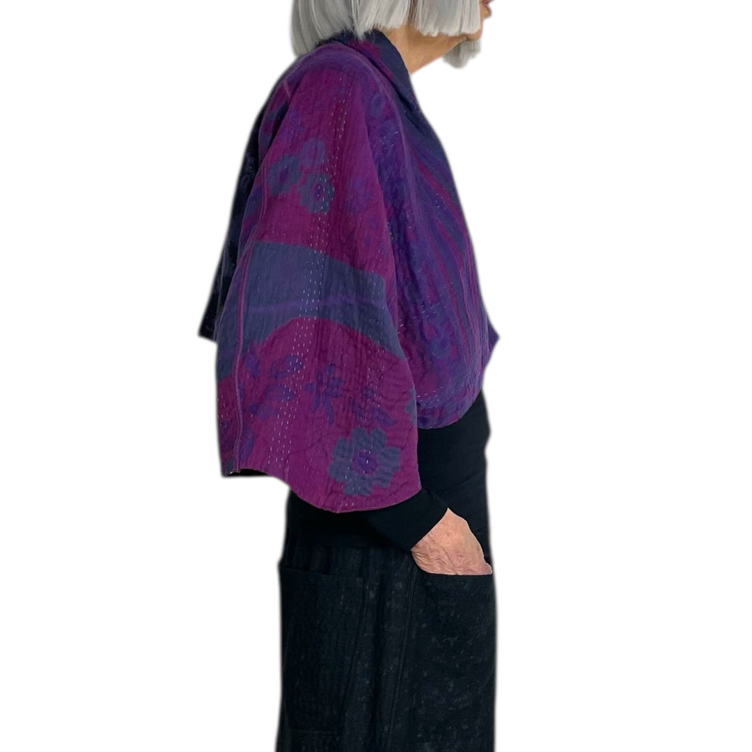 COTTON OVERDYE PUFF SLEEVE SHRUG