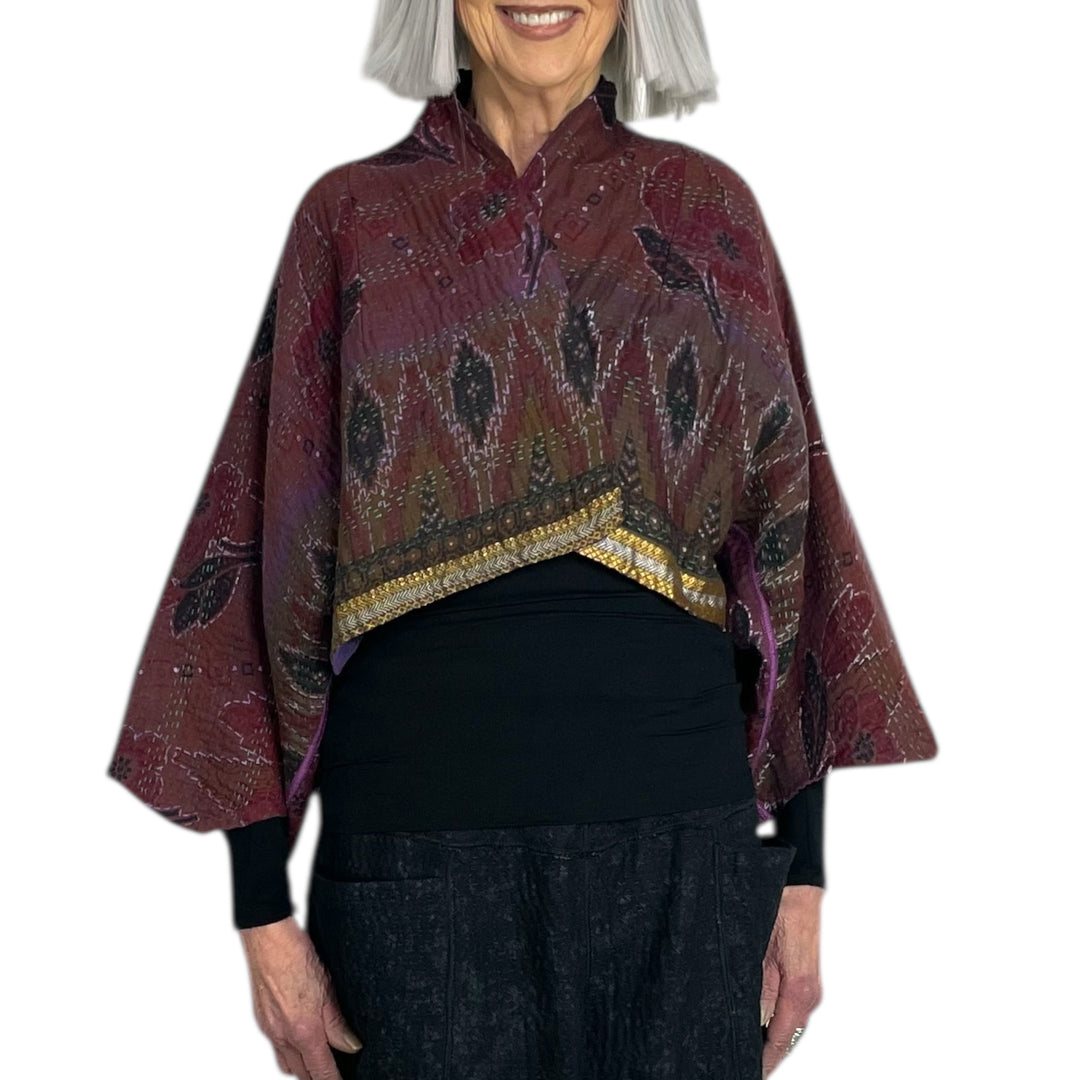 COTTON OVERDYE PUFF SLEEVE SHRUG