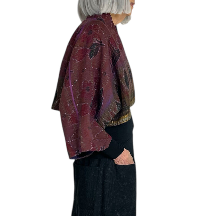 COTTON OVERDYE PUFF SLEEVE SHRUG