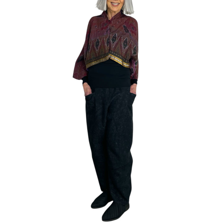 COTTON OVERDYE PUFF SLEEVE SHRUG