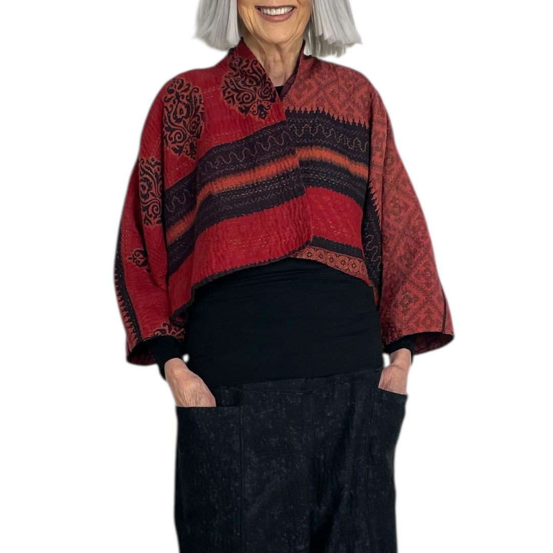 COTTON OVERDYE PUFF SLEEVE SHRUG