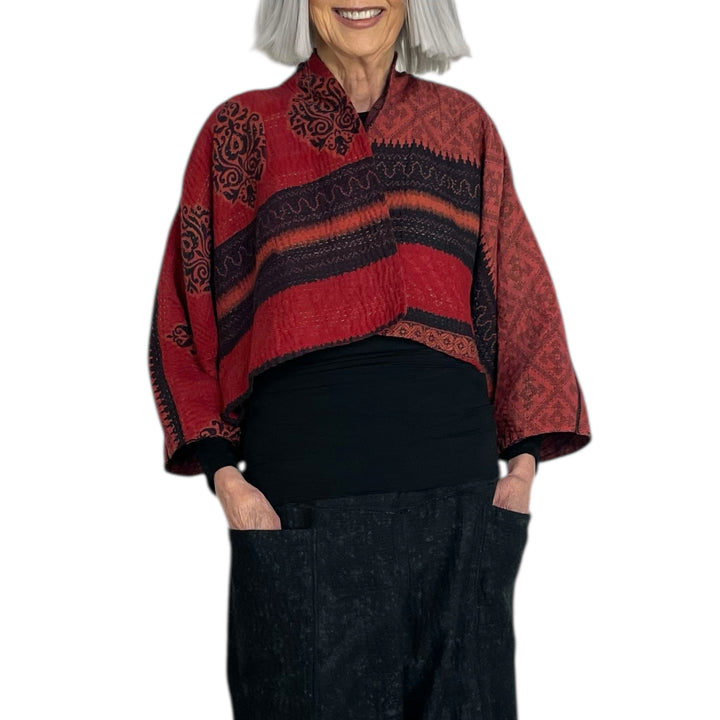 COTTON OVERDYE PUFF SLEEVE SHRUG