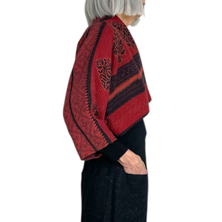 COTTON OVERDYE PUFF SLEEVE SHRUG