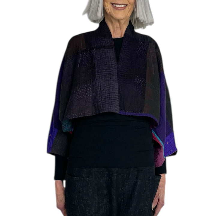 NIGHT FLOWERS PUFF SLEEVE SHRUG