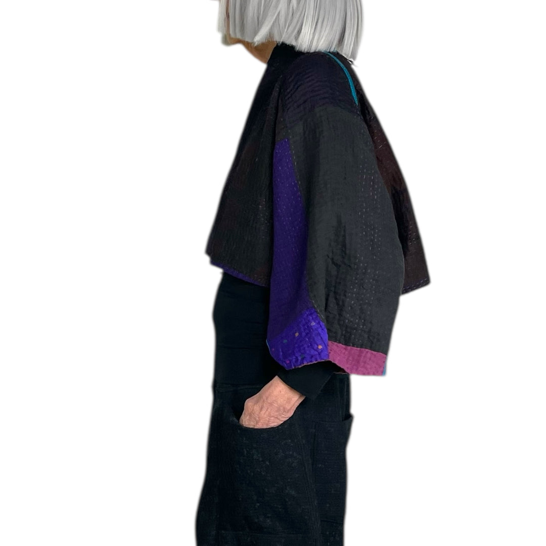 NIGHT FLOWERS PUFF SLEEVE SHRUG