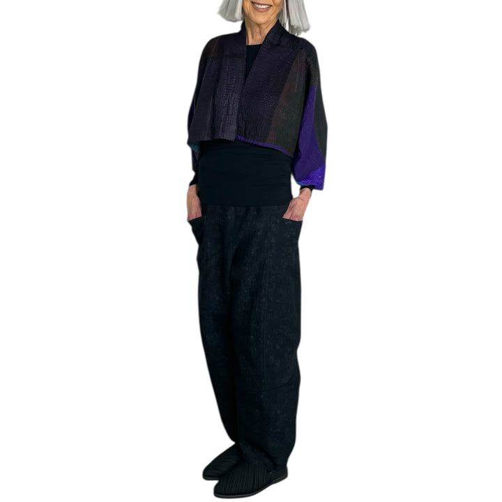 NIGHT FLOWERS PUFF SLEEVE SHRUG