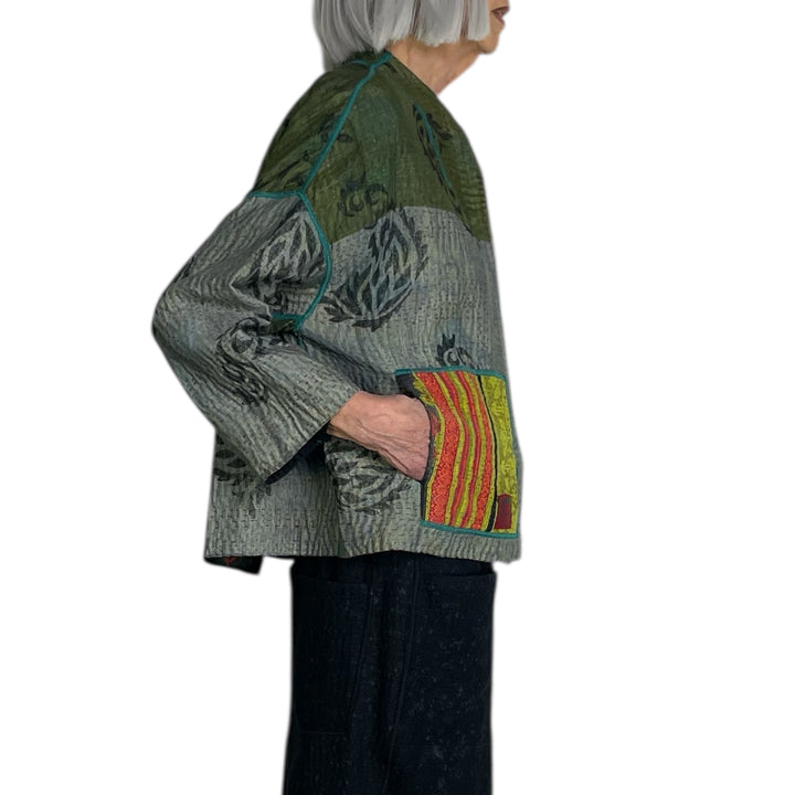 VINTAGE COTTON STAND COLLAR JACKET