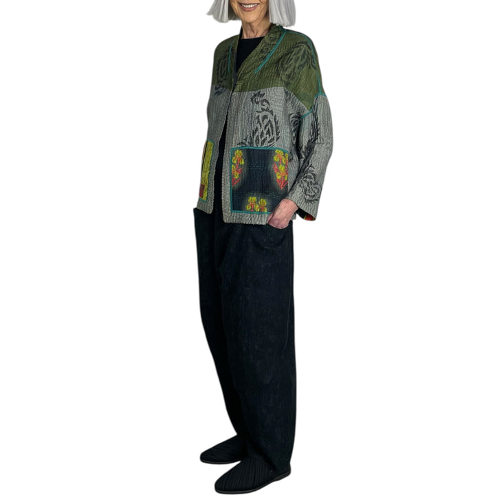 VINTAGE COTTON STAND COLLAR JACKET